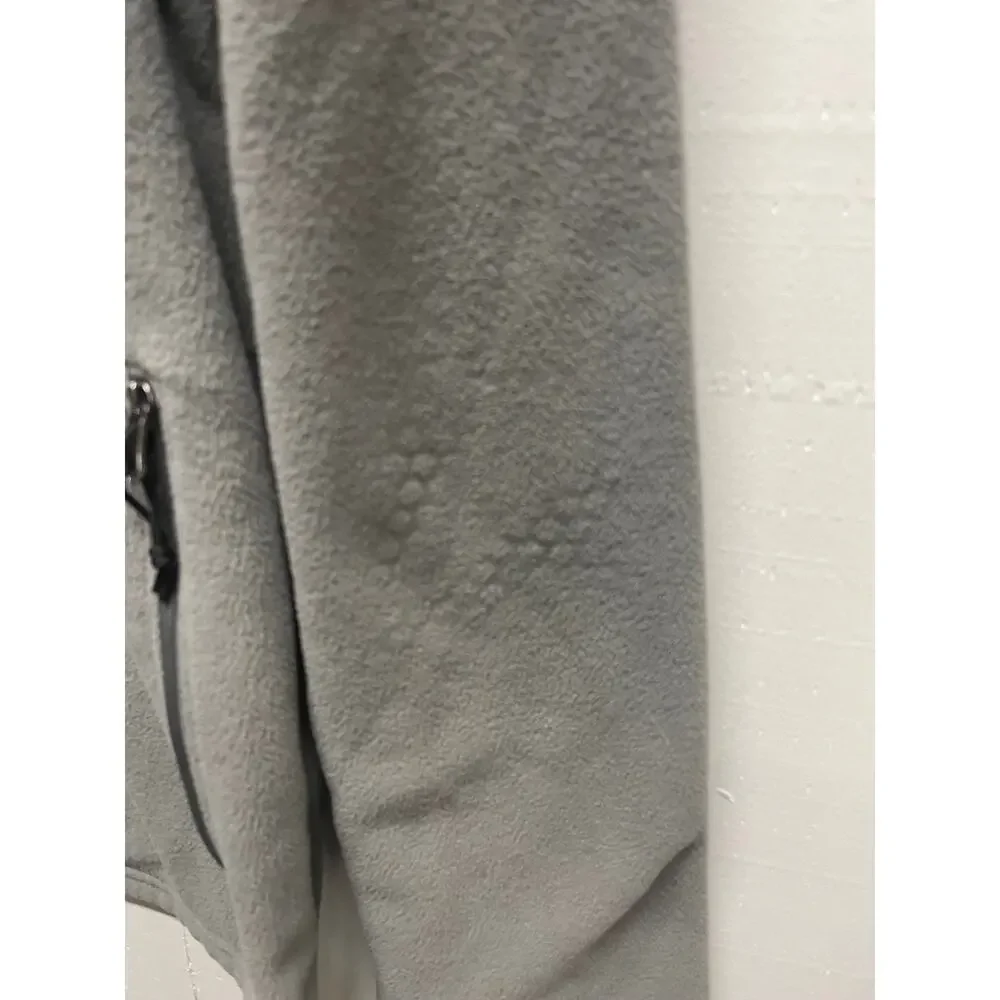 North Face Men's Zip Up Fleece Jacket Size Large Gray - Has Stain and Iron Mark